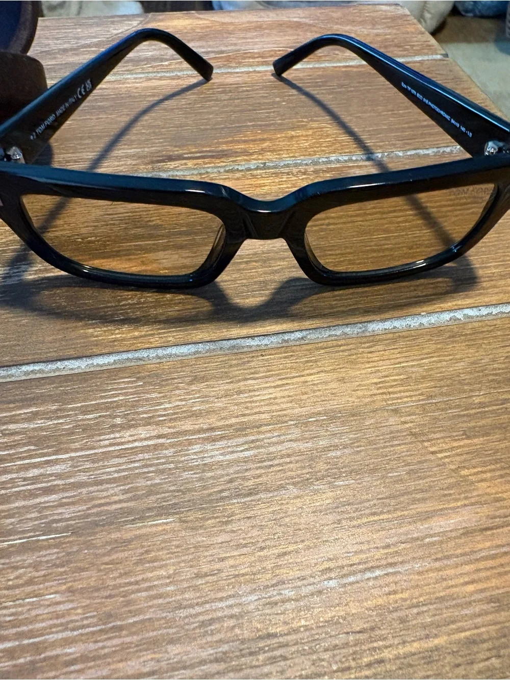 Tom Ford Black Men’s Square Sunglasses with Dark Lenses